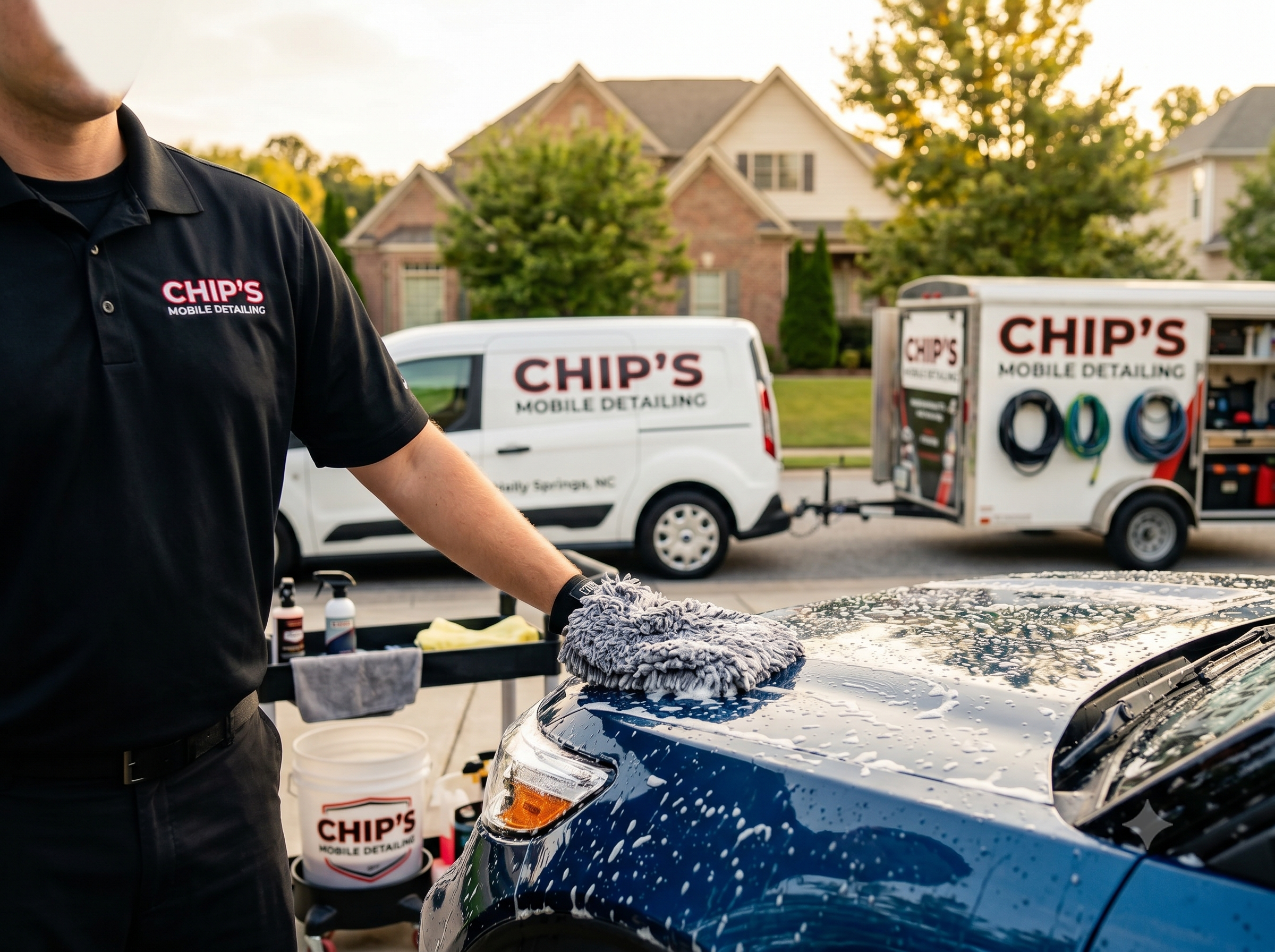 Express wash and wax service for residential customers in Holly Springs NC
