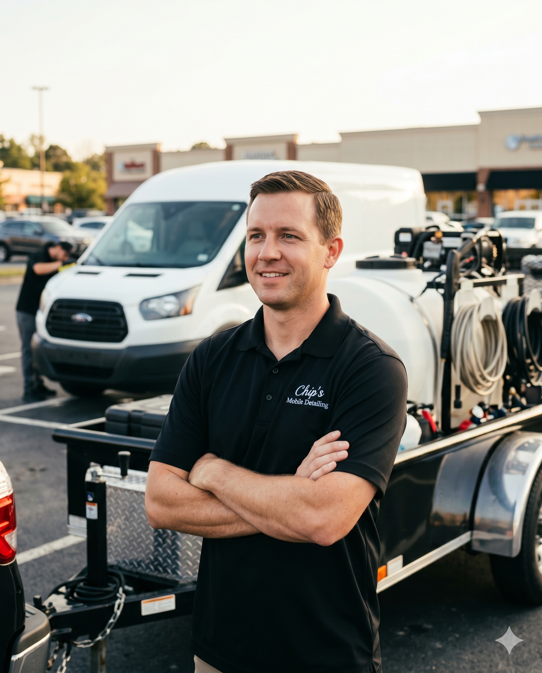 Chip from Chip's Mobile Detailing servicing a vehicle in the Triangle area